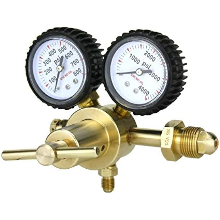 SUA - Nitrogen Gas Regulator 0-600 PSIG - HVAC Purging - Pressure Charge - 14 Flare Connector -